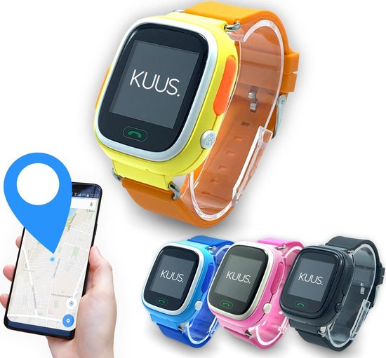 KUUS. W1 - GPS horloge kind, smartwatch voor kinderen met GPS tracker - Walkie Talkie functie - Geel/ Oranje