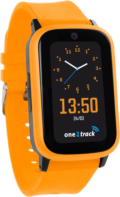 One2track Connect UP - GPS tracker telefoonhorloge voor kinderen - Oranje - GPS met bel en videofunctie - GPS horloge Kind